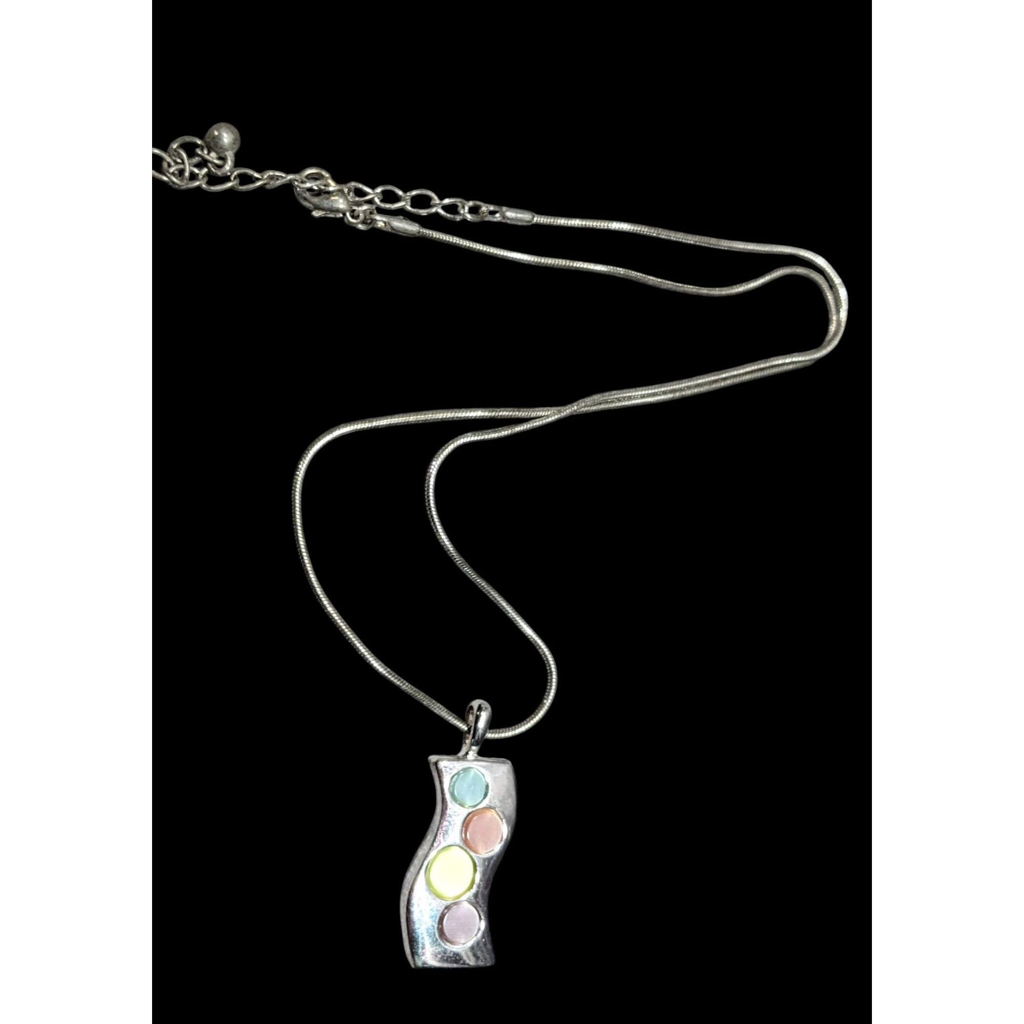 Other Modern Pendant Necklace With Pastel Dyed Shell Inlay Size ONE SIZE - 2 Thumbnail