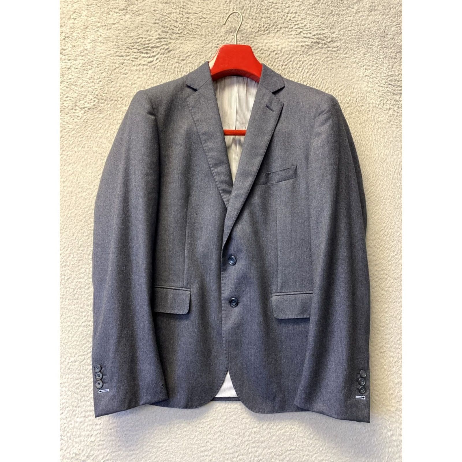 Vintage J Hilburn Suit Men’s 42R Dusty Blue 2 Piece Wool Vitale Barberis Canonico /0732 Pants 36x33 Mens Regular Formal Size 42R - 4 Thumbnail