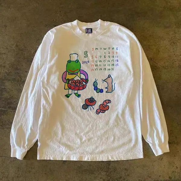 Japanese Brand Street Vintage Frog Print Long Sleeve T-Shirt White Size US S / EU 44-46 / 1 - 1 Thumbnail