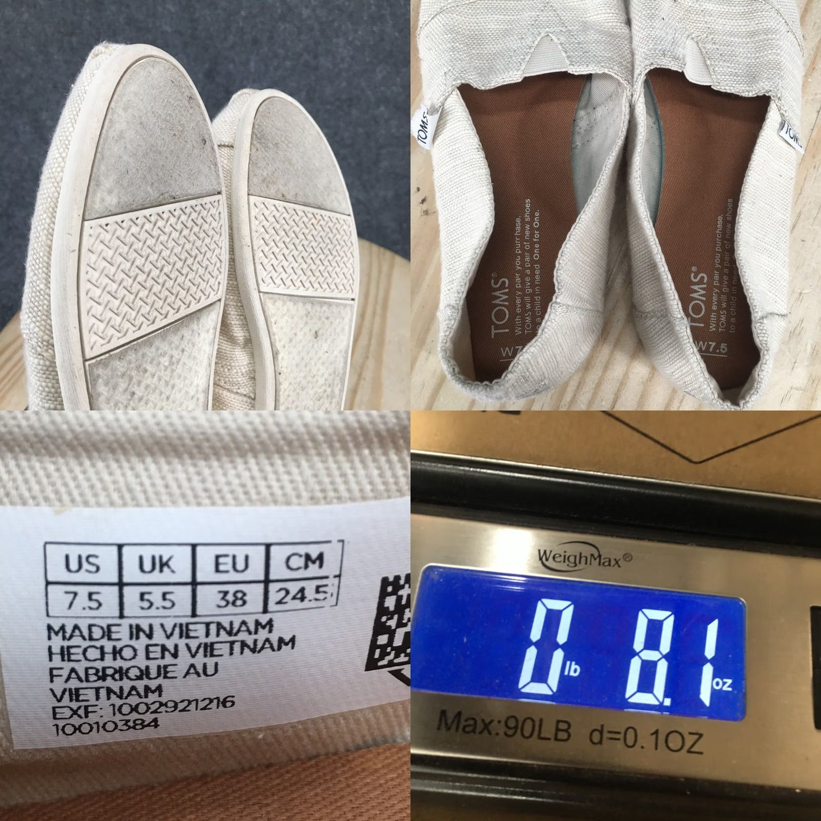 Toms TOMS Shoes Womens Casual Slip-On Flat Comfort Cream Canvas Low Top 7.5 Size UK 5.5 US 7.5 EU 38 Ivory Womens Shoes Slip-On Flat Casual Size M / US 6-8 / IT 42-44 - 9 Thumbnail