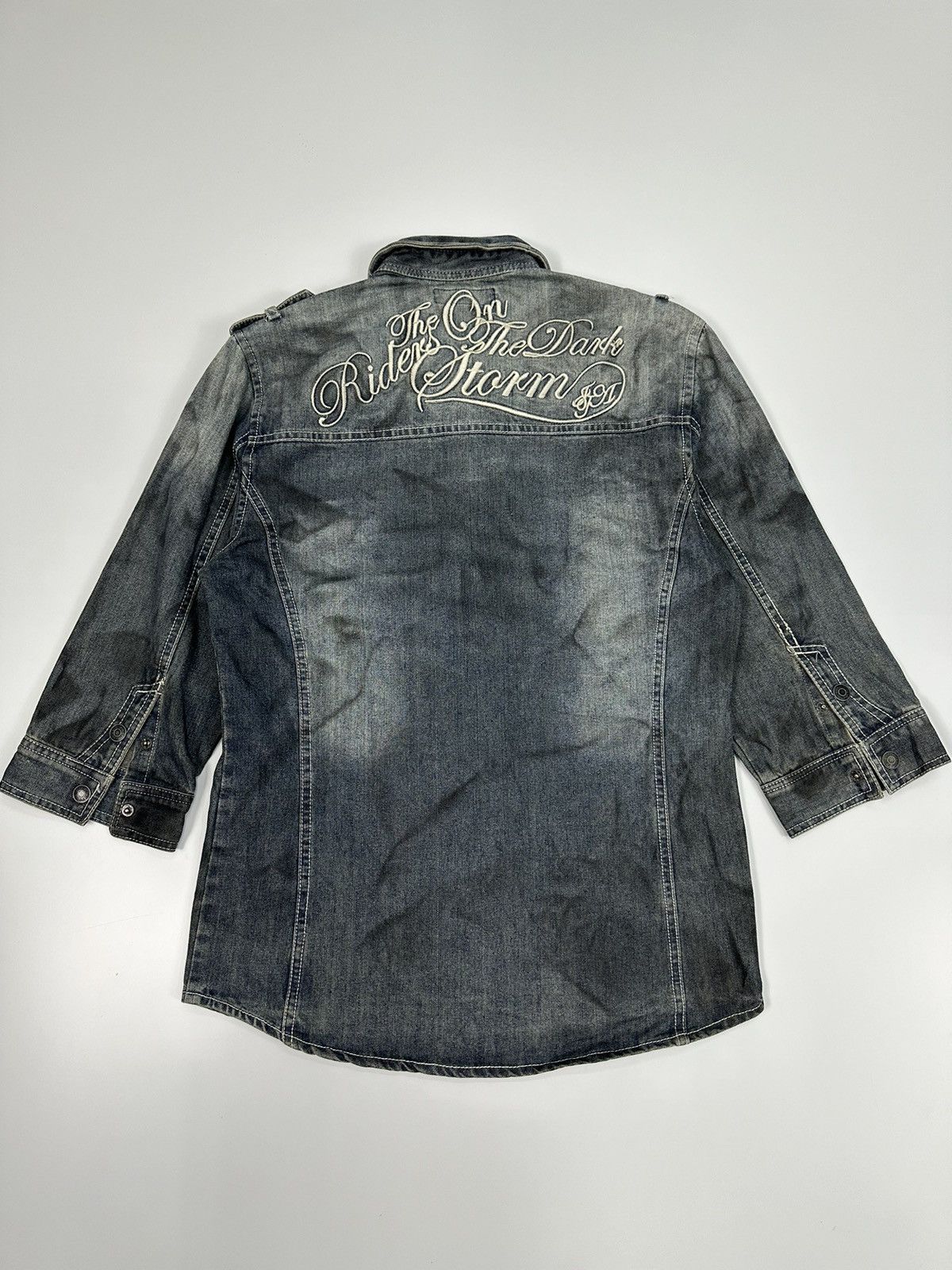 In The Attic In The Attic Punk Style Rider 3Q Denim Shirt A651 Size M / US 6-8 / IT 42-44 - 6 Thumbnail