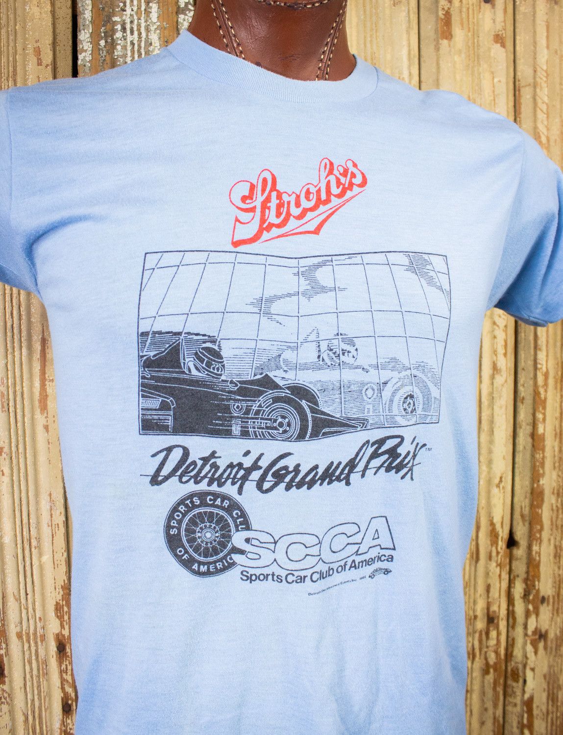Vintage Stroh's Detroit Grand Prix F1 Racing Graphic Tee 1985 Size US M / EU 48-50 / 2 - 2 Thumbnail