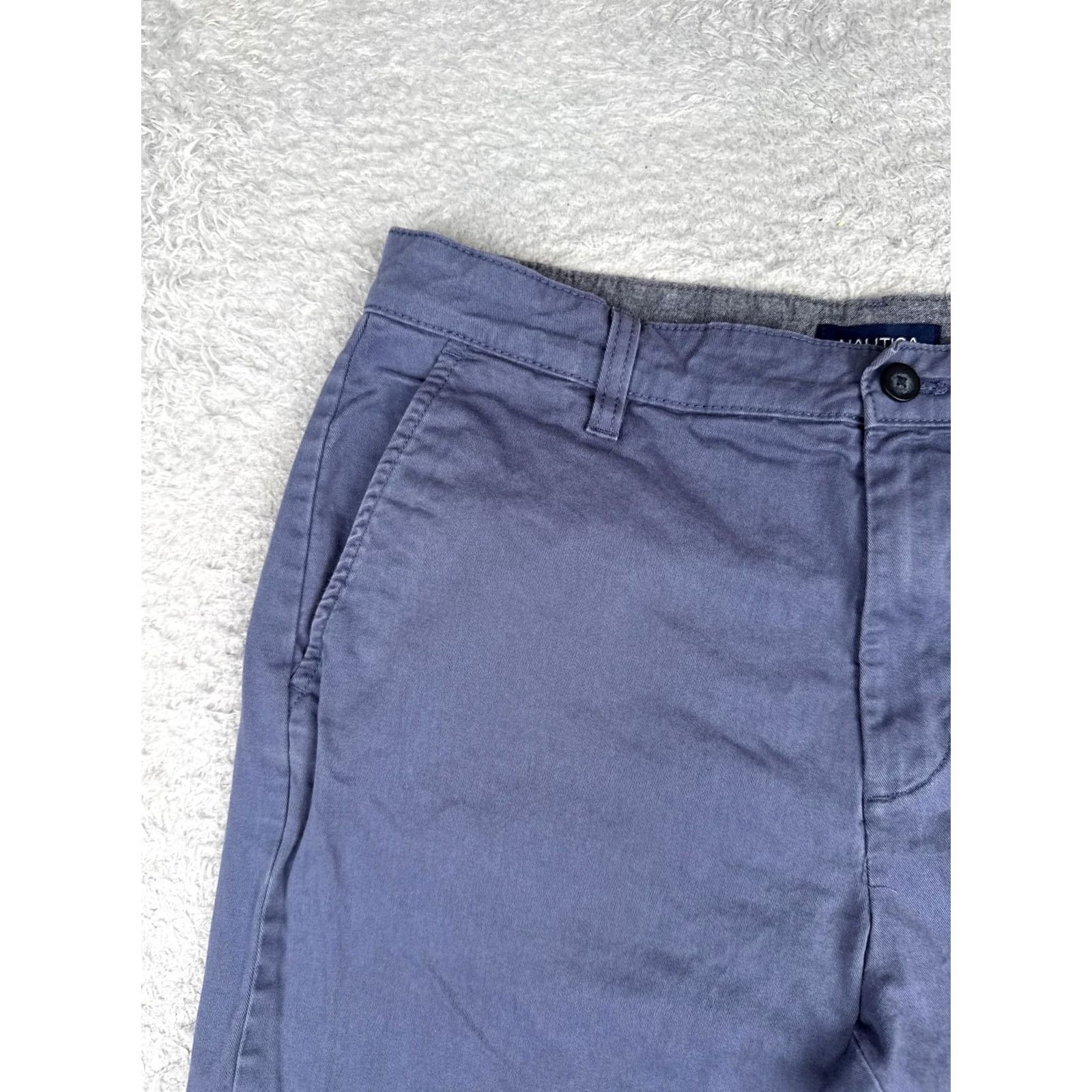 Nautica Nautica Shorts Mens 34 Blue Chino Flat Front Stretch 8 Inseam Casual Summer Men Size US 34 / EU 50 - 4 Thumbnail