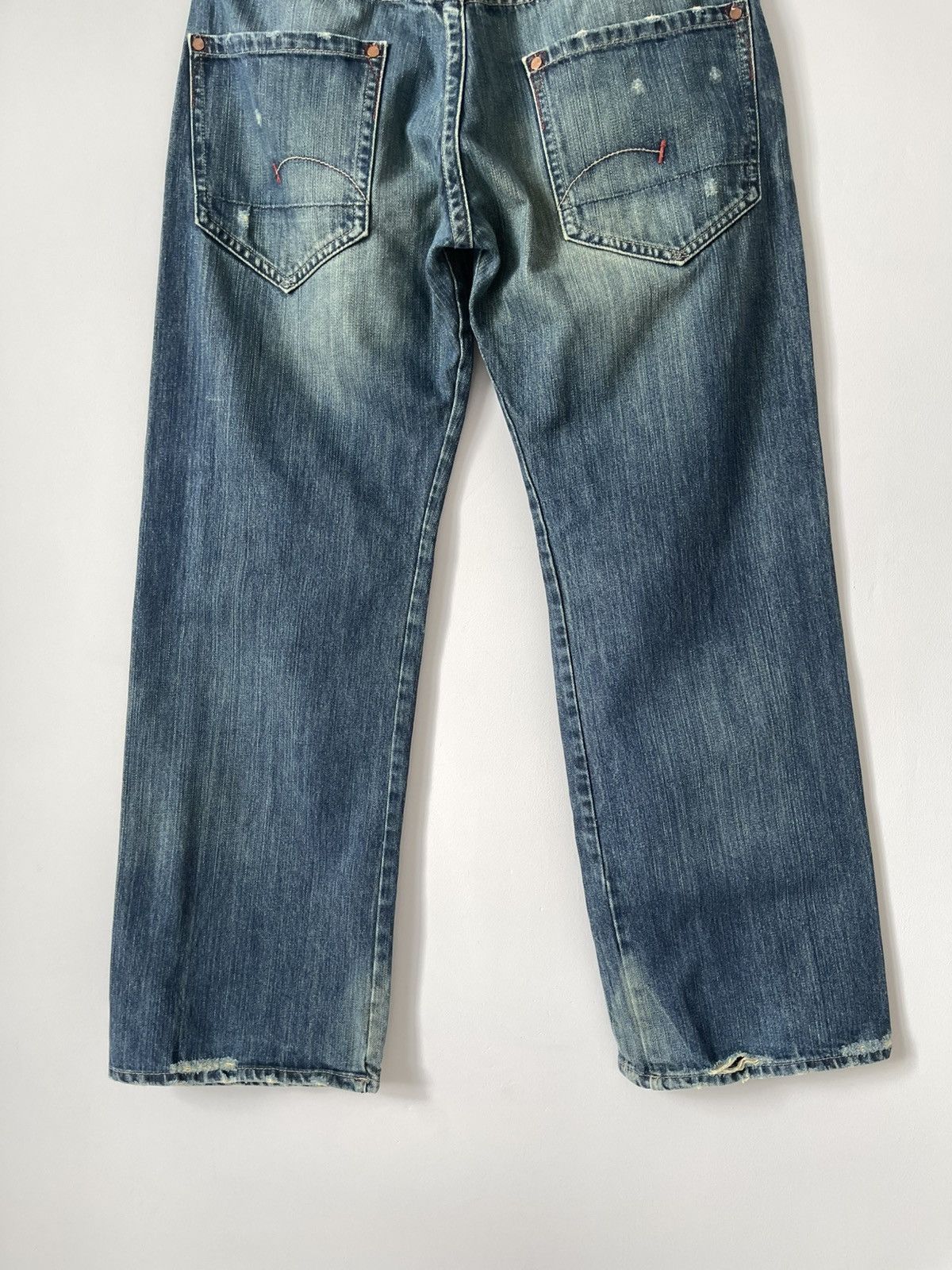 G-Star 90's Vintage G-Star Raw Buckle Back Dirty Wash Y2k Jeans Size US 32 / EU 48 - 11 Thumbnail
