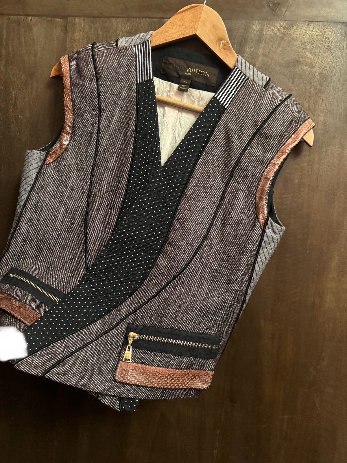 Louis Vuitton Louis vuitton sleeveless denim leather jacket 40 Size S / US 4 / IT 40 - 7 Thumbnail