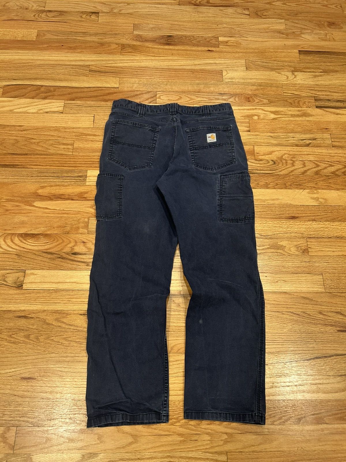 Carhartt Navy blue flame reflective Carhartt workwear jeans 36x32 Size US 36 / EU 52 - 2 Thumbnail