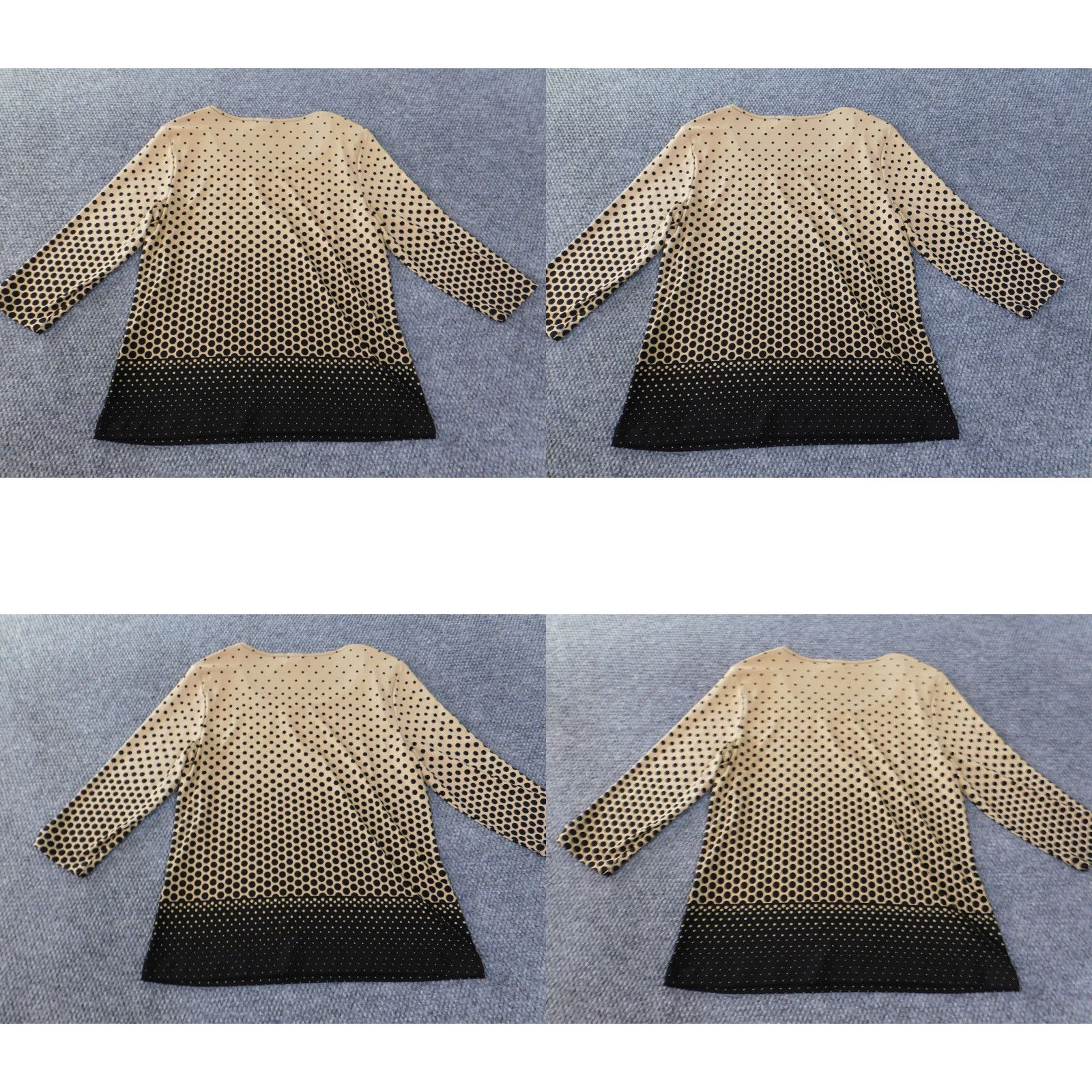 Vintage Chicos Blouse Shirt Womens Long Sleeve Round Neck Brown Polka Dot Polyester Spandex Casual Pullover Stretch Regular 1 Narrow Vintage No Size XS / US 0-2 / IT 36-38 - 8 Thumbnail