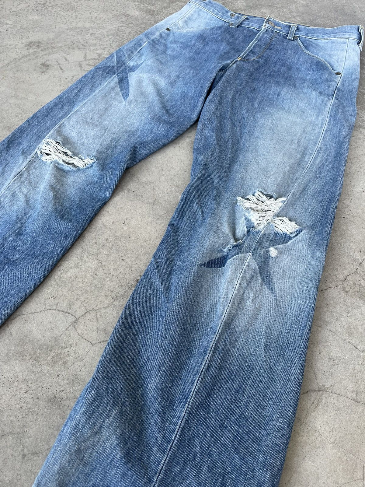 Jean Vintage Levis Engineered Faded Distressed Denim Size US 31 - 2 Thumbnail
