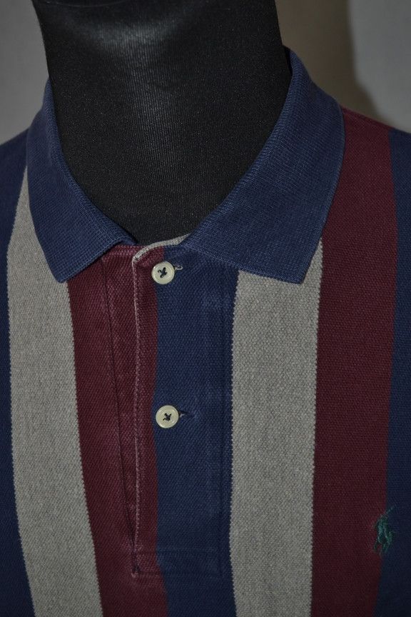 Polo Ralph Lauren Vintage POLO Ralph Lauren Striped Polo Made in USA XL Size US XL / EU 56 / 4 - 3 Thumbnail