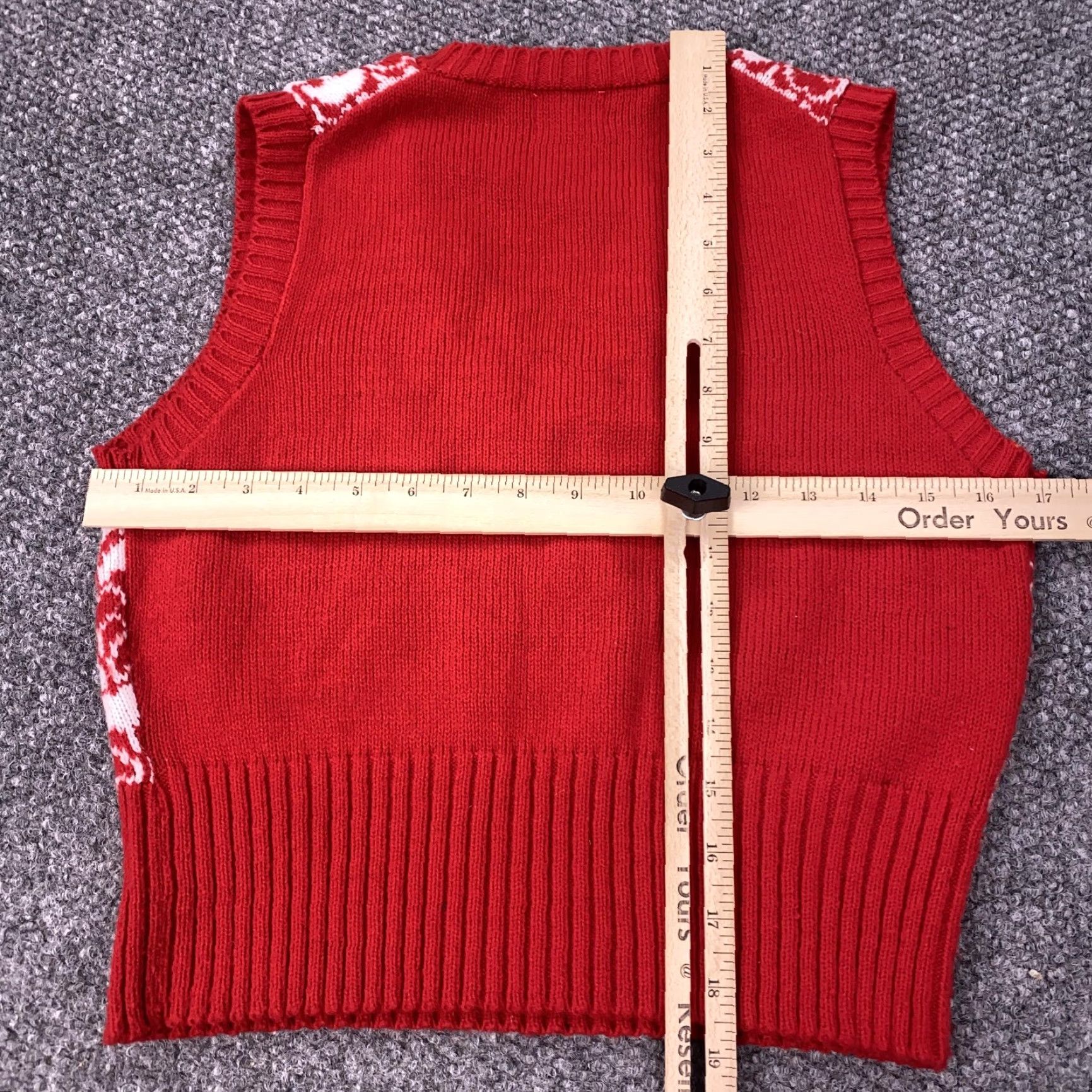 Tallia VINTAGE Tallia Red Knit Sweater Vest Womens Large 100% Acrylic Taiwan 90s Geometric Pattern Knit Vest Women L Red Size L / US 10 / IT 46 - 4 Thumbnail