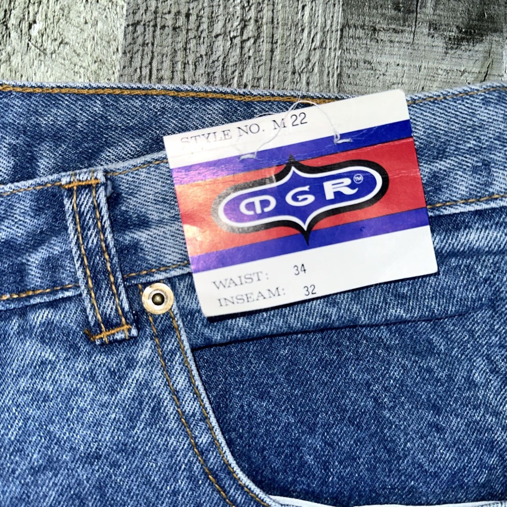 Vintage VINTAGE 90’s MGR Jeans Wide-Leg Taper Mens 34 Blue 32in 90s Deadstock Size US 34 / EU 50 - 3 Thumbnail