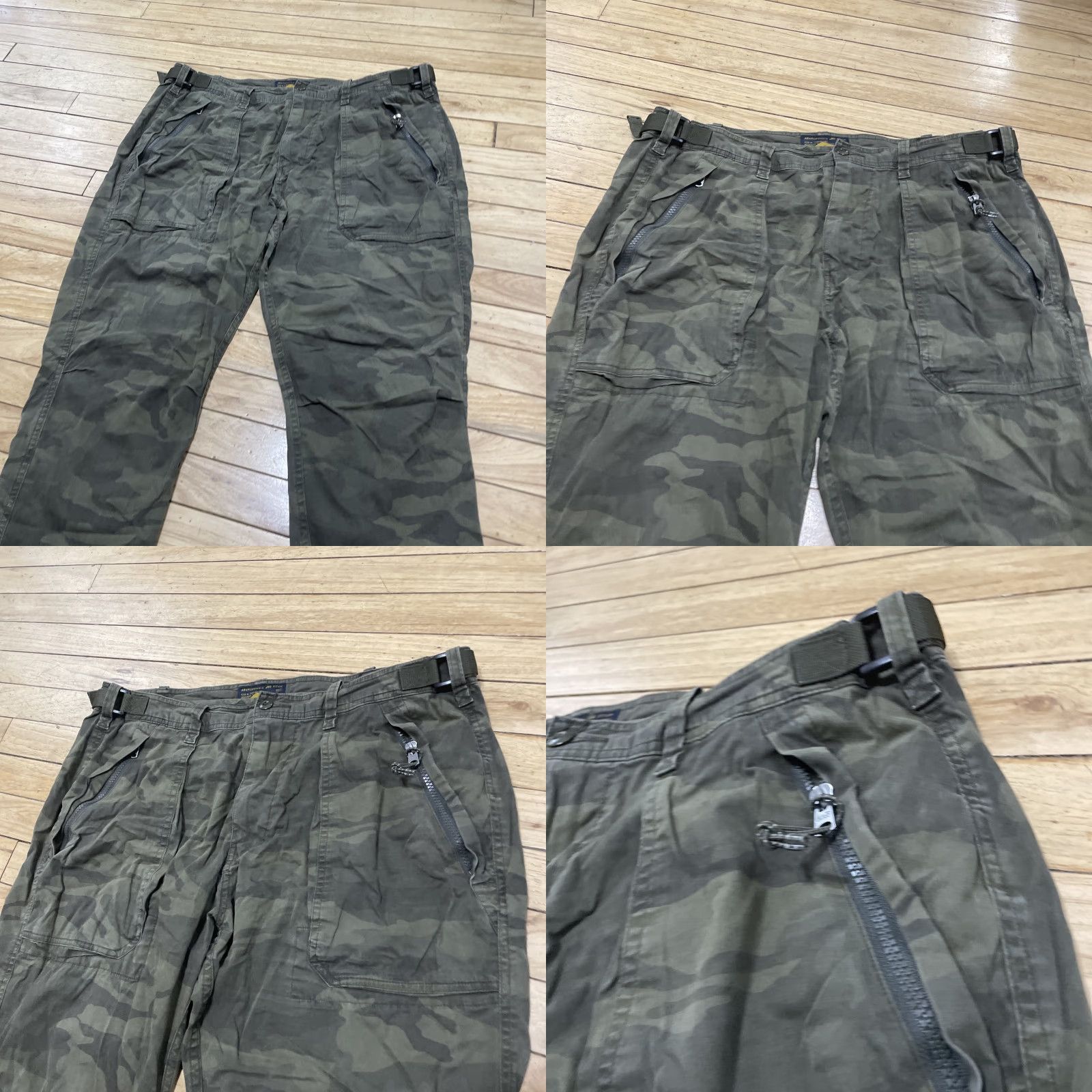 Abercrombie & Fitch VINTAGE Abercrombie & Fitch Military Camo Cargo Pants Men 36x32 Slim Straight Green Camouflage Cargo Pocket Zip Navy? Size US 36 / EU 52 - 8 Thumbnail