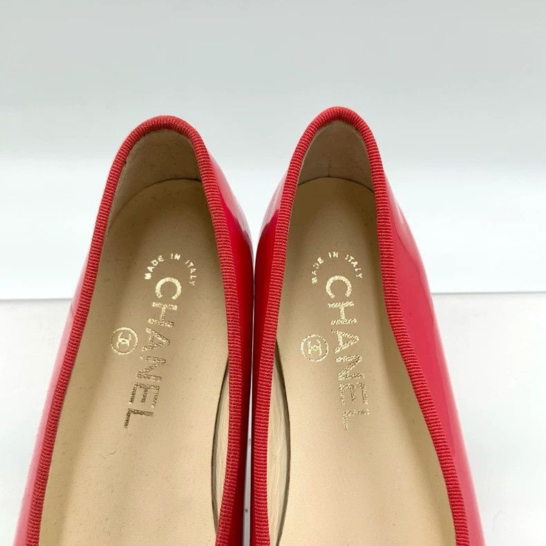 Chanel Chanel Red Patent Ballerina Flats with Bow -2505 Size US 6 / IT 36 - 4 Thumbnail