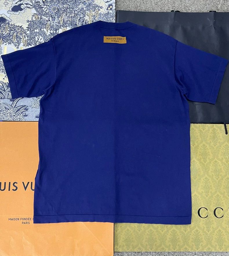 Louis Vuitton Louis Vuitton Blue printed knitted short sleeves Size US M / EU 48-50 / 2 - 2 Thumbnail