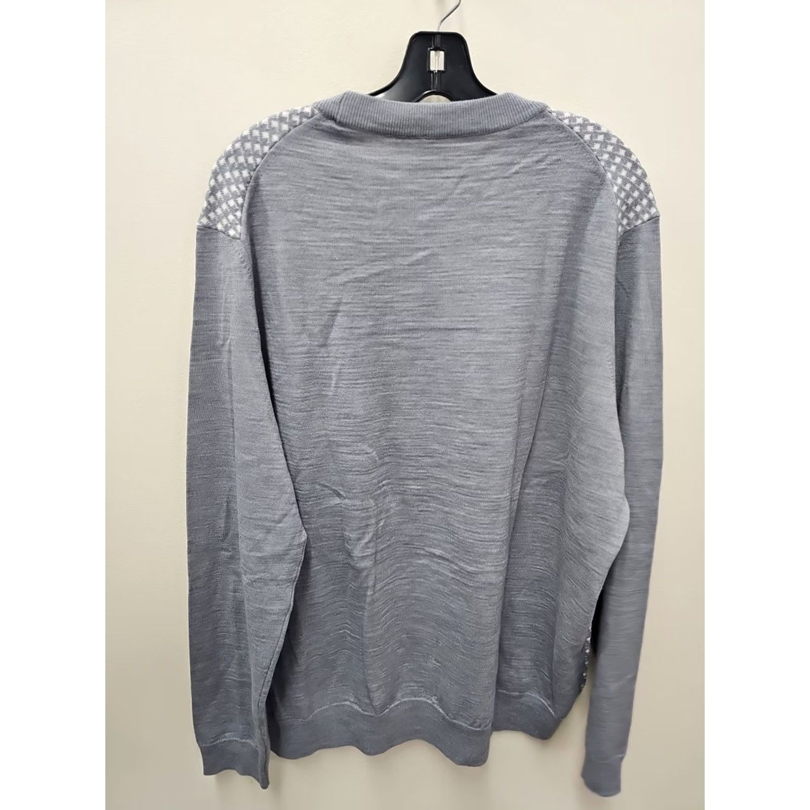 Vintage VINTAGE HUGO BOSS Long Sleeve Polo MENS XXL Grey Blue Birdseye Sweater Size US XXL / EU 58 / 5 - 8 Thumbnail