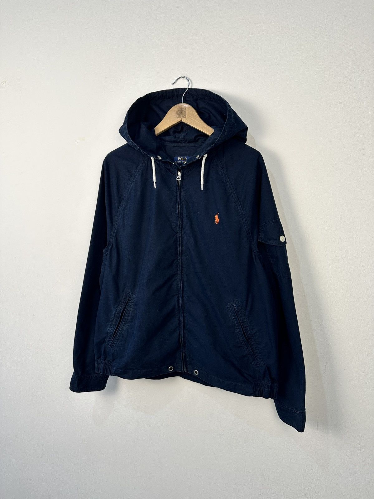 Polo Ralph Lauren Polo Ralph Lauren Hooded Windbreaker Jacket Navy Talon Zip Size US XL / EU 56 / 4 - 5 Thumbnail