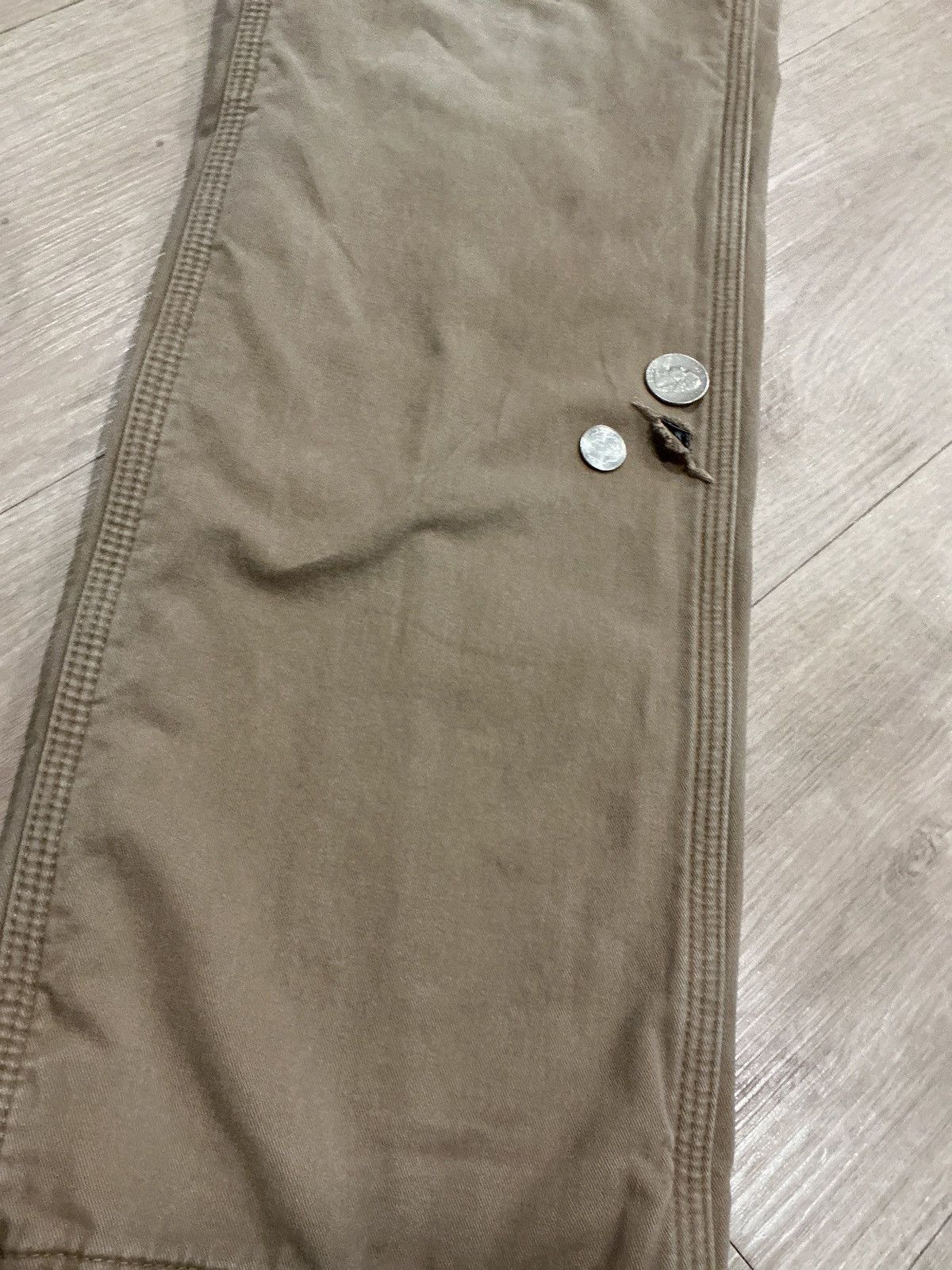 Carhartt Carhartt khaki workwear plaid lining pants Size US 33 - 3 Thumbnail