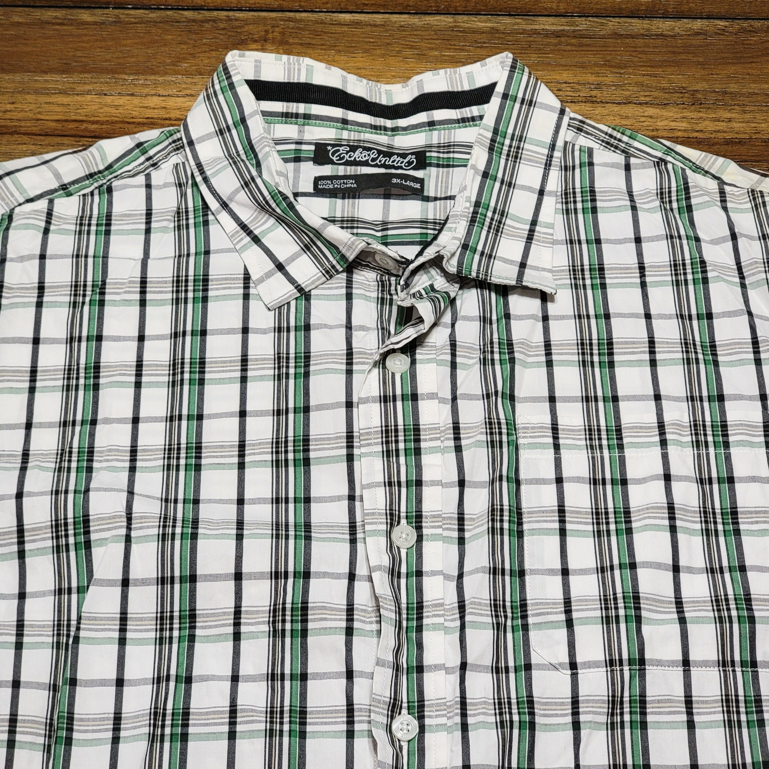 Ecko Unltd. Ecko Unltd Full Button SS Green and White - Size 3XL Size US XXL / EU 58 / 5 - 2 Thumbnail