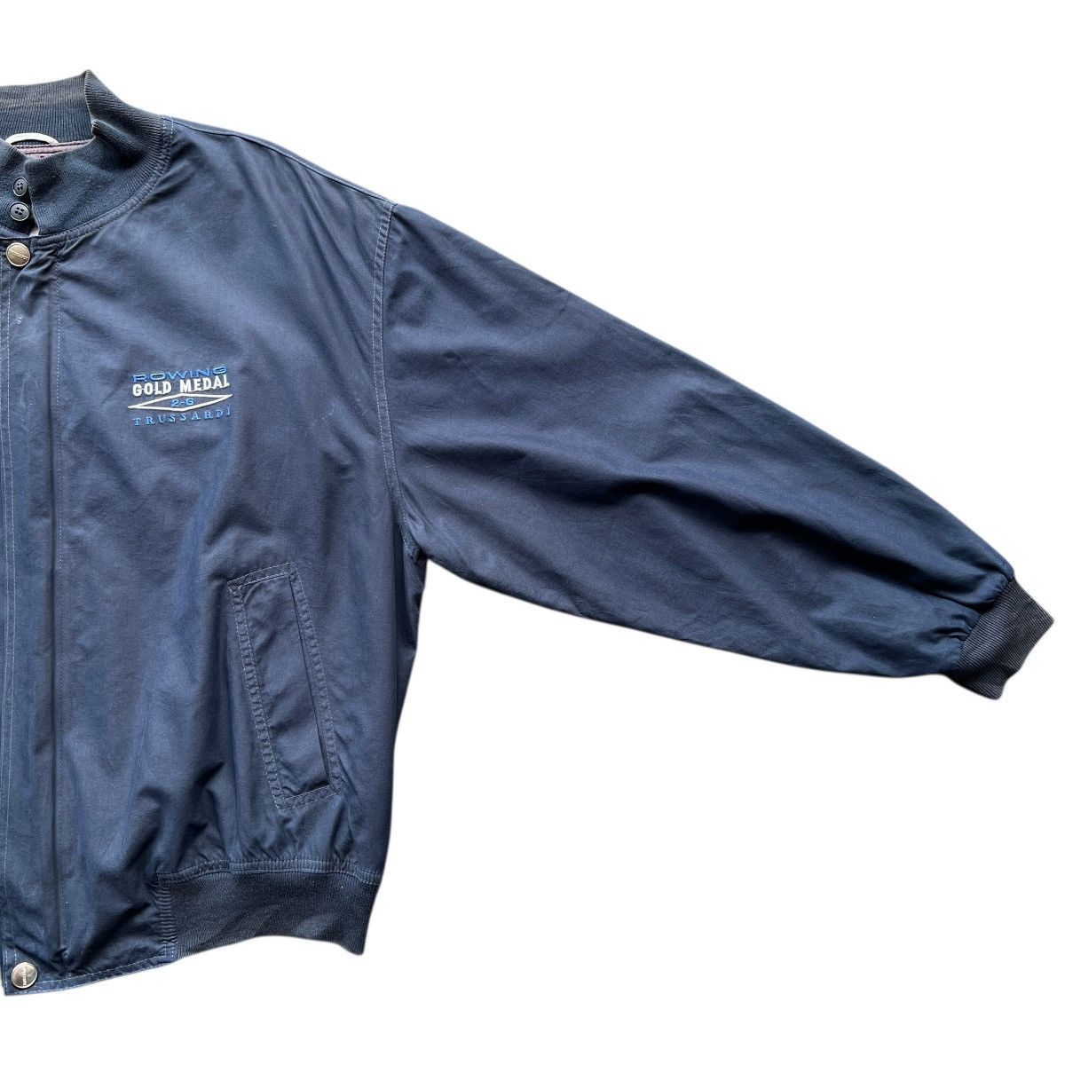 Trussardi Vintage Trussardi Rowing Gold Medal Navy Blue Bomber jacket Size US M / EU 48-50 / 2 - 5 Thumbnail