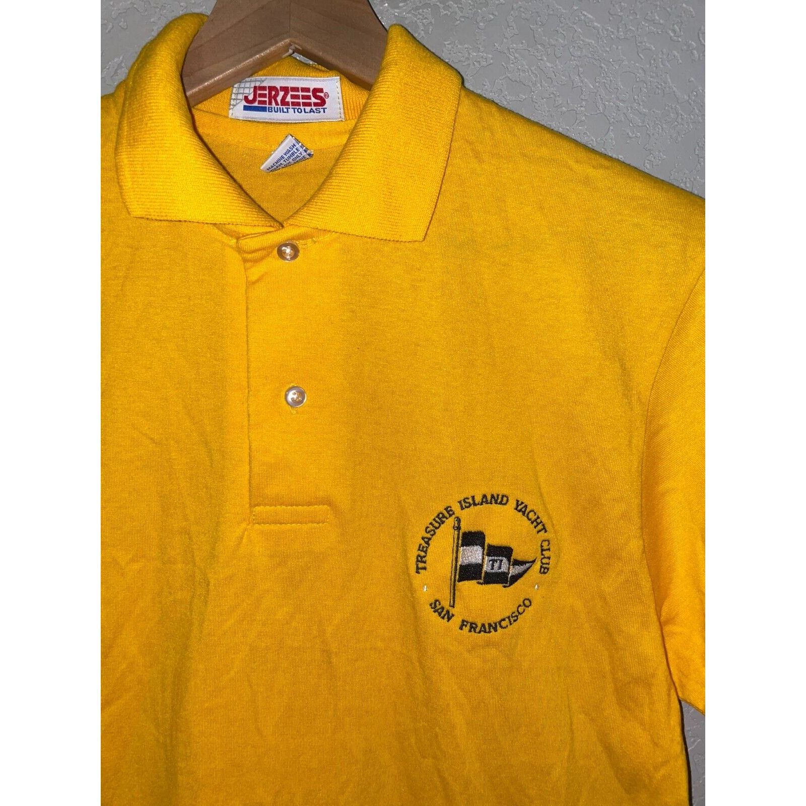 Jerzees Vintage Yacht Club Polo Shirt Treasure Island VTG M 90s Size US M / EU 48-50 / 2 - 2 Thumbnail