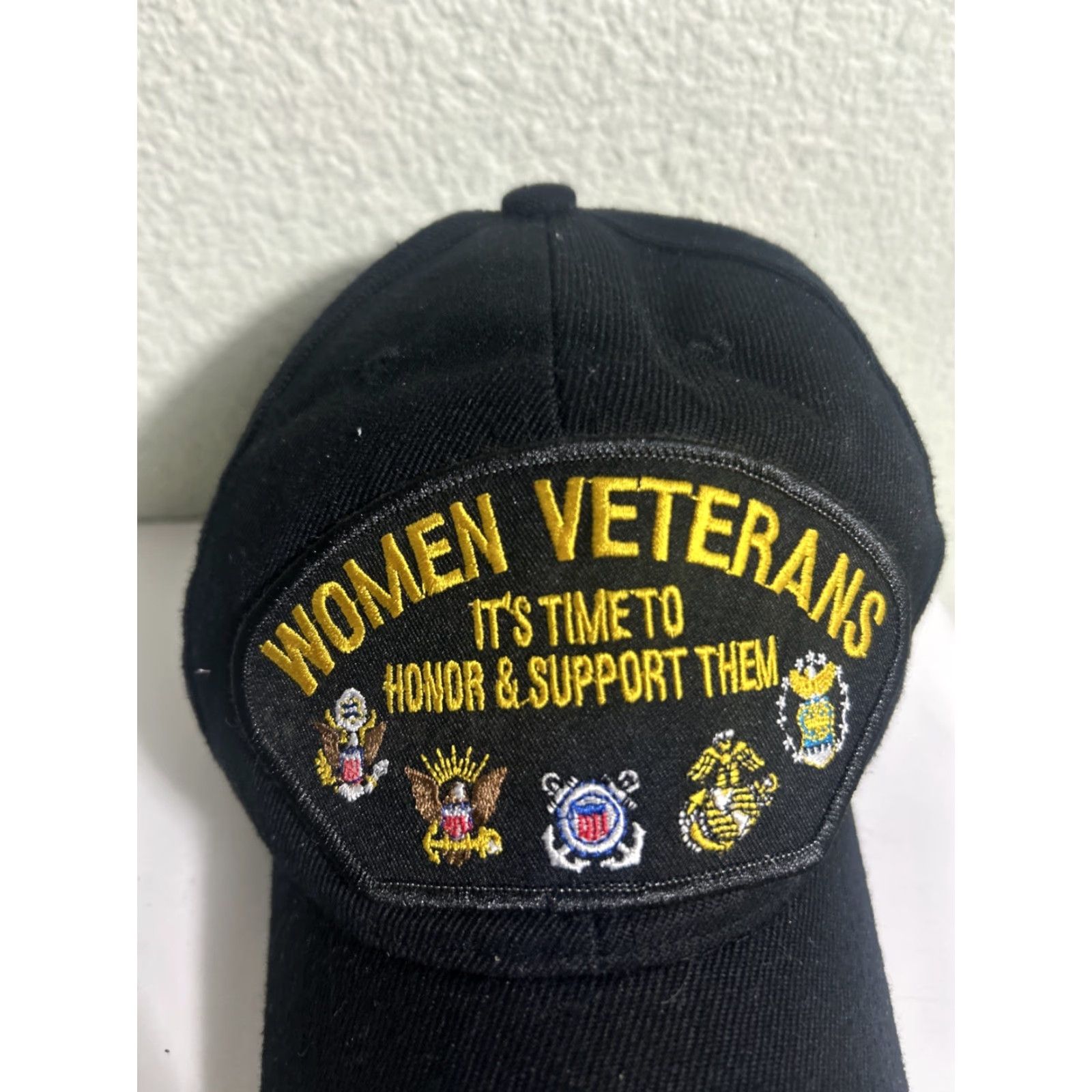 Vintage Women Veterans Hat Strapback Black Honor And Support Them Size ONE SIZE - 3 Thumbnail
