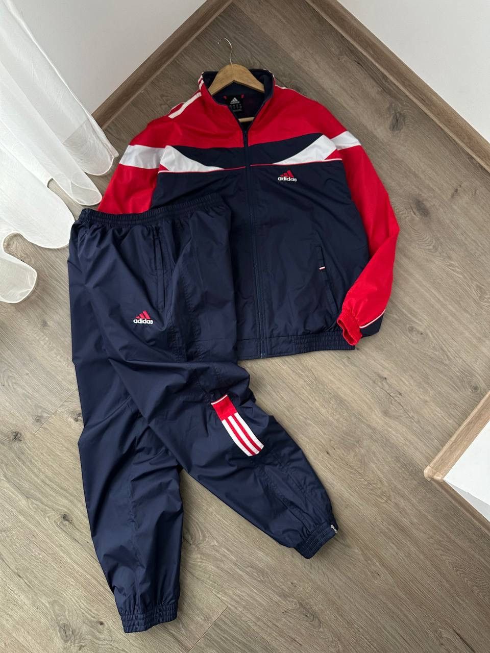 Adidas × Vintage Vintage Adidas Nylon Drill Sportswear Tracksuit Size 38R - 4 Thumbnail
