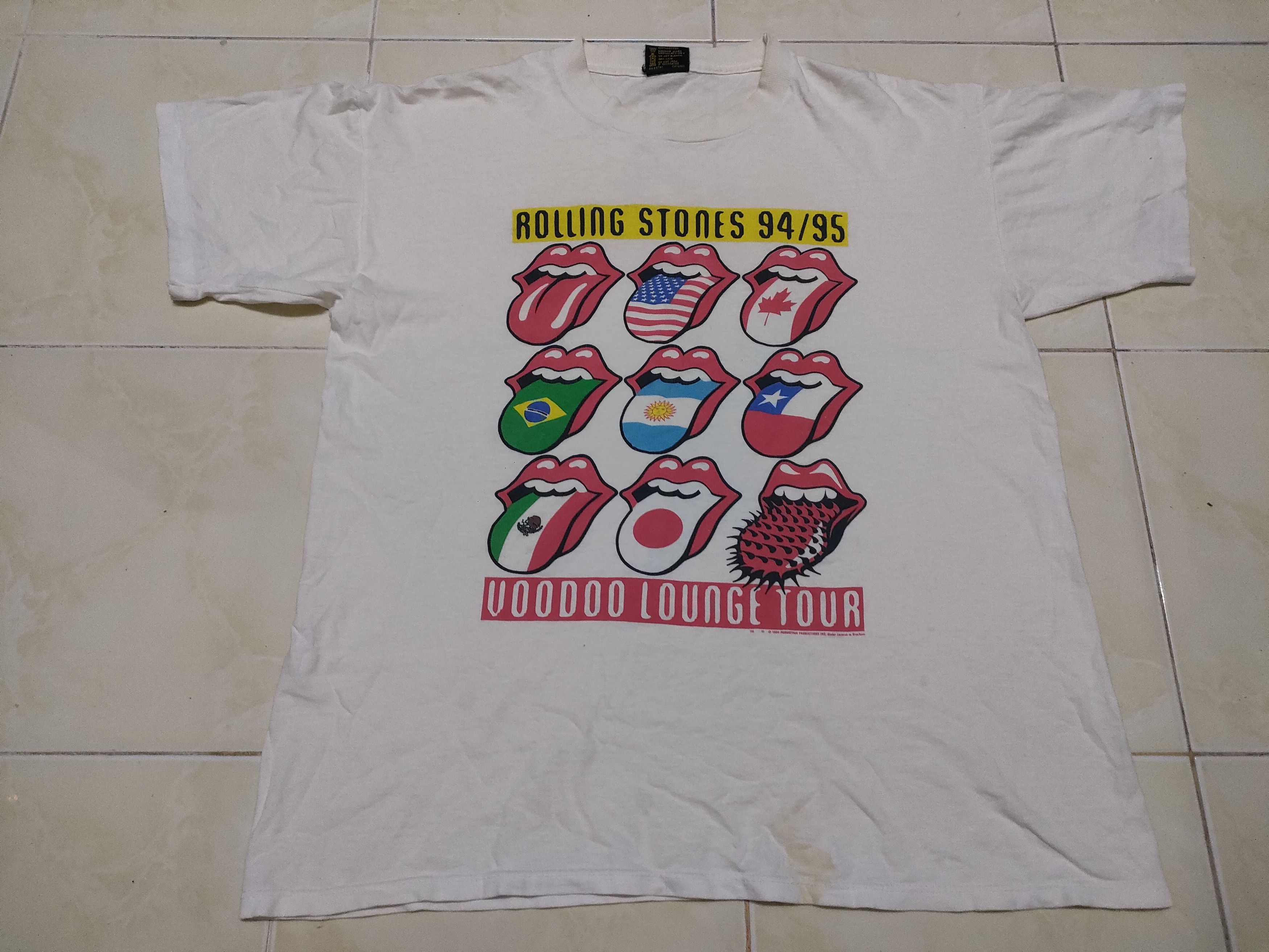 Brockum × Vintage Vintage 90 Rolling Stones World Tour Voodoo Lounge Band Tee Size US L / EU 52-54 / 3 - 1 Thumbnail