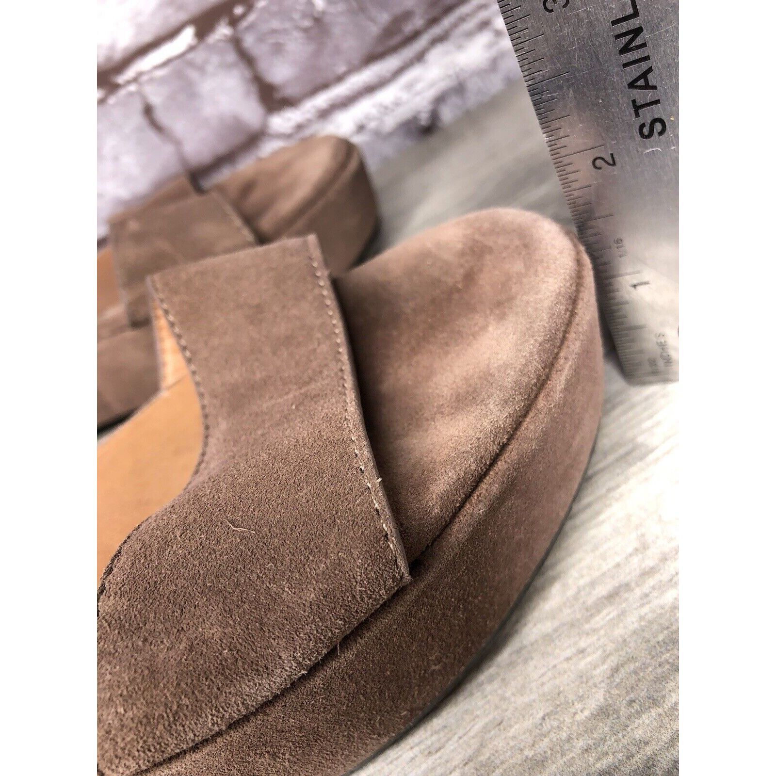 Free People Free People Plum Taupe Suede Platform Ankle Strap Sandals Wo Size US 8 / IT 38 - 10 Thumbnail