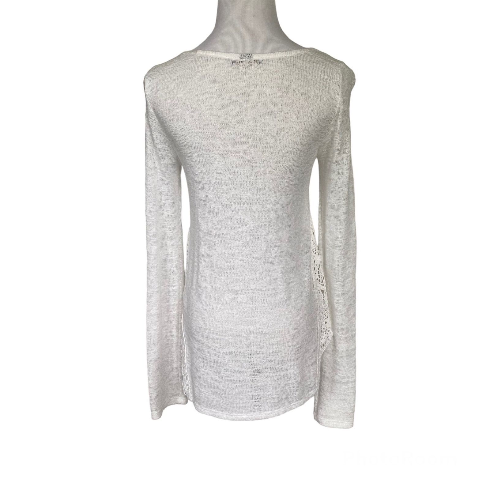 Other NEW Small White Long Sleeve Lightweight Crochet Sweater Size S / US 4 / IT 40 - 4 Thumbnail