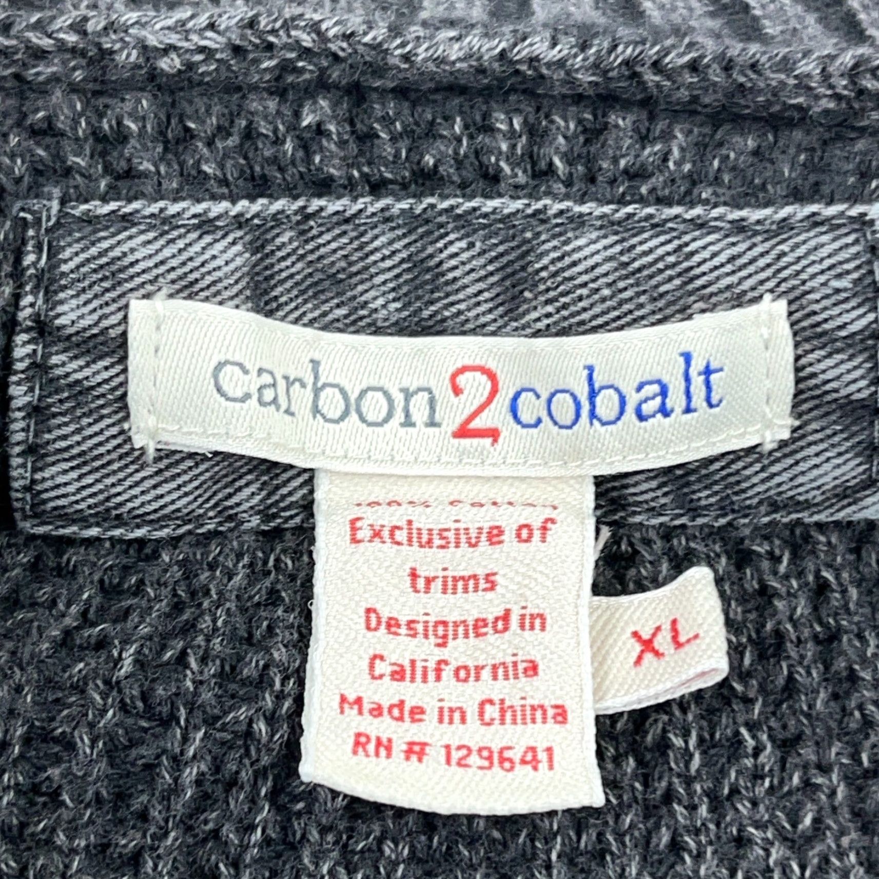 Carbon2Cobalt Corban 2 Cobalt Gray Cotton Chunky Knit Sweater Men XL Pullover Zip Mock Neck 1/2 Zip Solid Size US XL / EU 56 / 4 - 3 Thumbnail