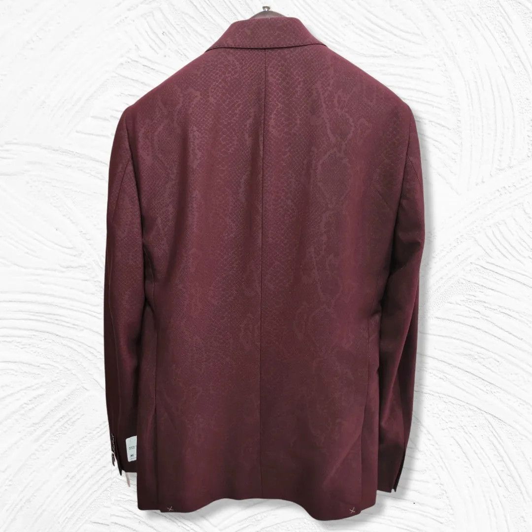 Calvin Klein Calvin Klein Sport Blazer Wine Animal Print-fashionella Size 36R - 8 Thumbnail