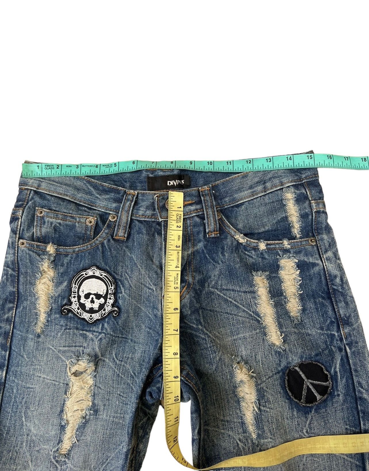 Vintage Vintage Diviner Japan Distressed Denim Flare Jeans Size US 29 - 3 Thumbnail