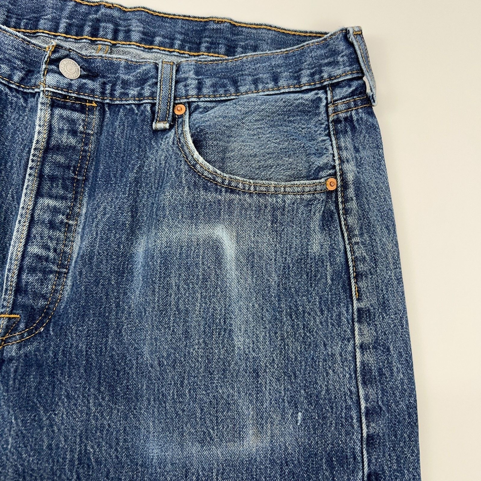 Levi's Levis 501 Button Fly Jeans Straight Fit 5 Pockets Blue 38x29 Size US 38 / EU 54 - 9 Thumbnail