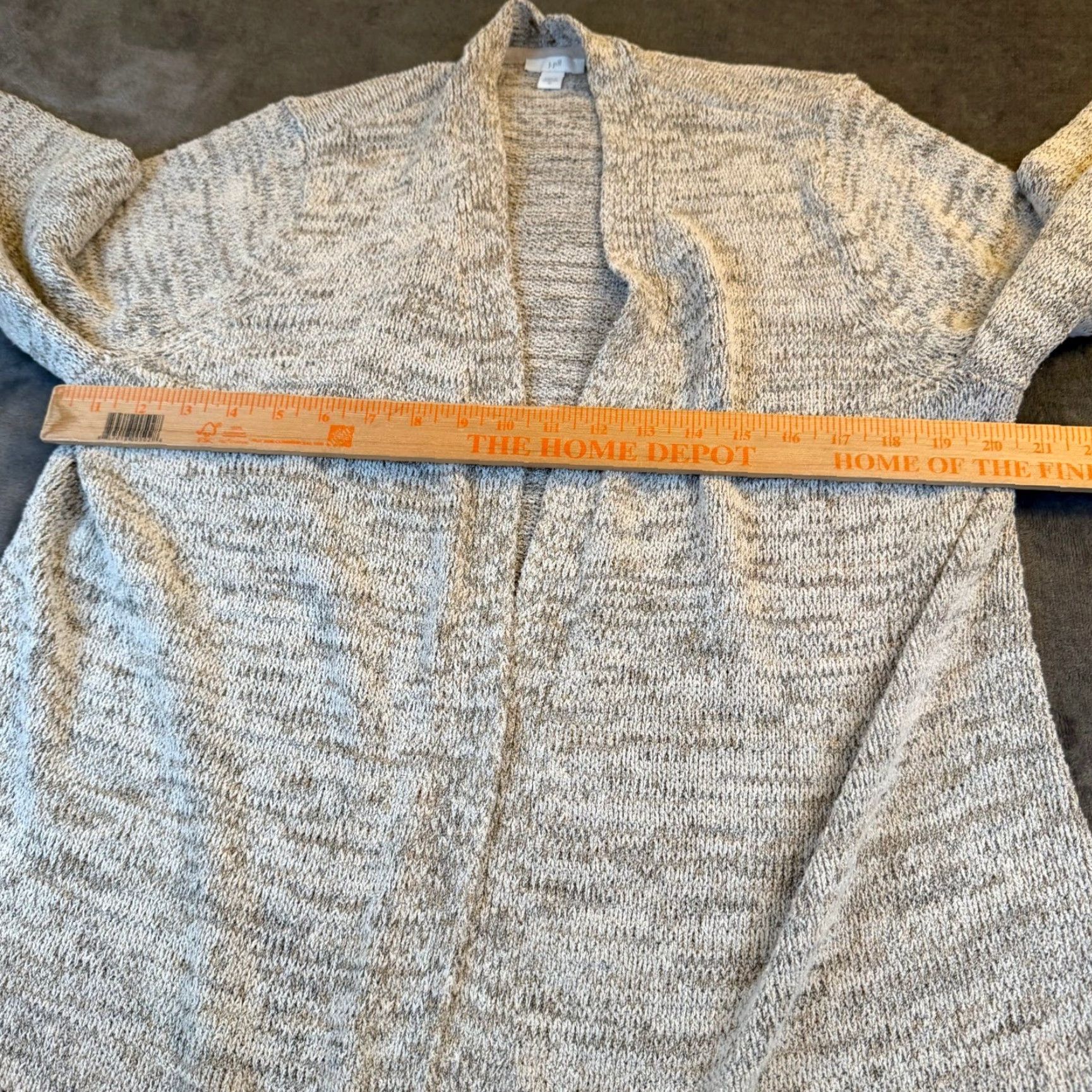J. Jill VINTAGE J Jill Cardigan Knit Open Front Womens XL Gray Geometric Crochet Marbled Lace Open-Knit Lightweight Casual Fall Spring Womens Size XL / US 12-14 / IT 48-50 - 6 Thumbnail