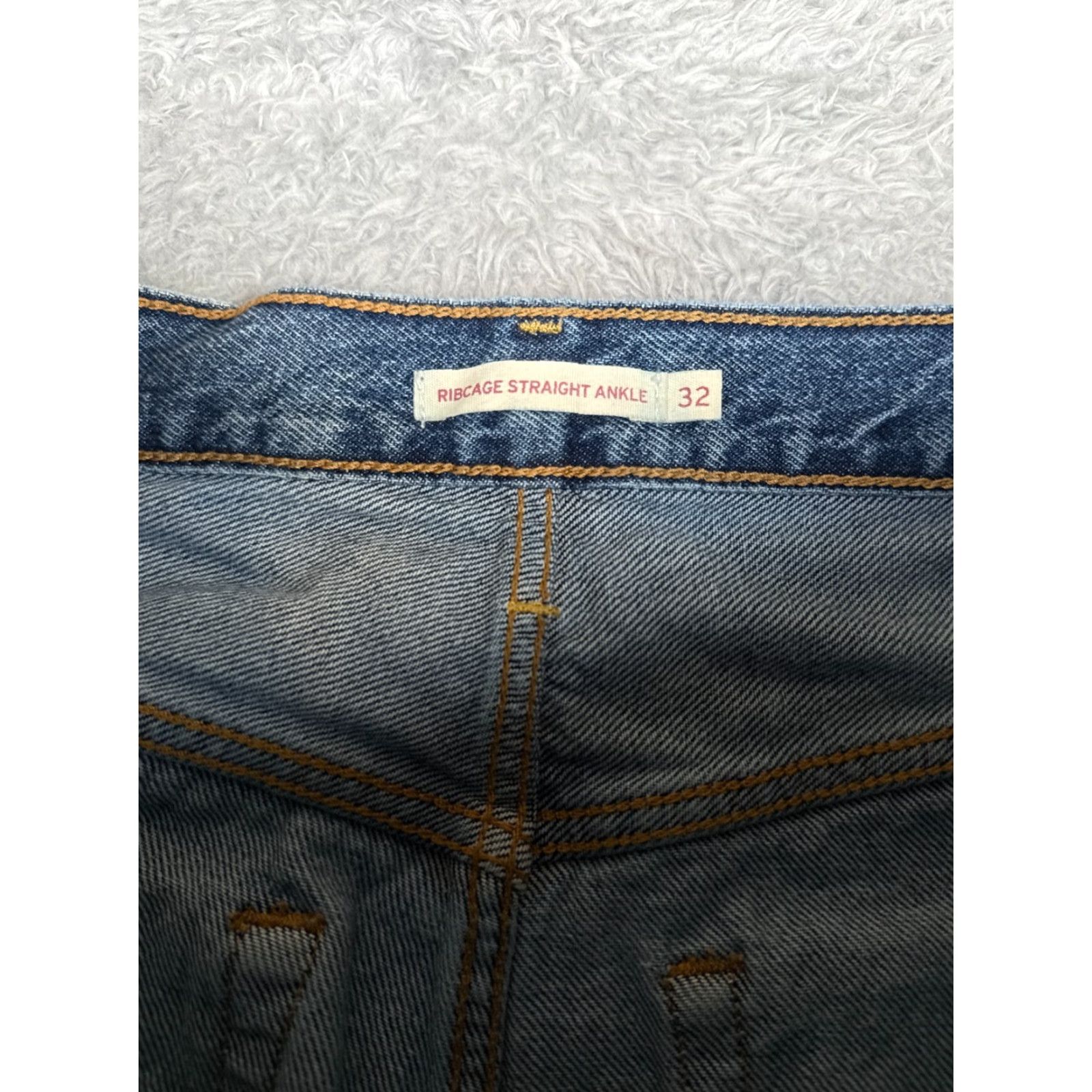 Levi's Levi's Premium Jeans Women 32 Blue Distressed Big E Ribcage Straight Ankle 32x27 Jeans Womens Blue Distressed 90s Retro Pant Levi's Size 24" / US 00 / IT 34 - 6 Thumbnail