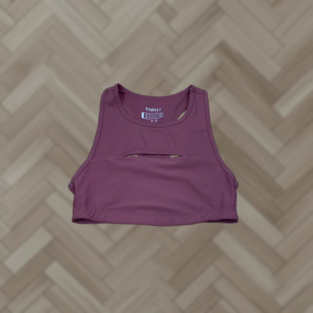 Vintage Raw Gear Womens Tank Cropped Activewear S Plum Sleeveless Racerback | Breathable Quick Dry Moisture Wicking Stretch | Bodybuilding Gym Training Size S / US 4 / IT 40 - 1 Thumbnail