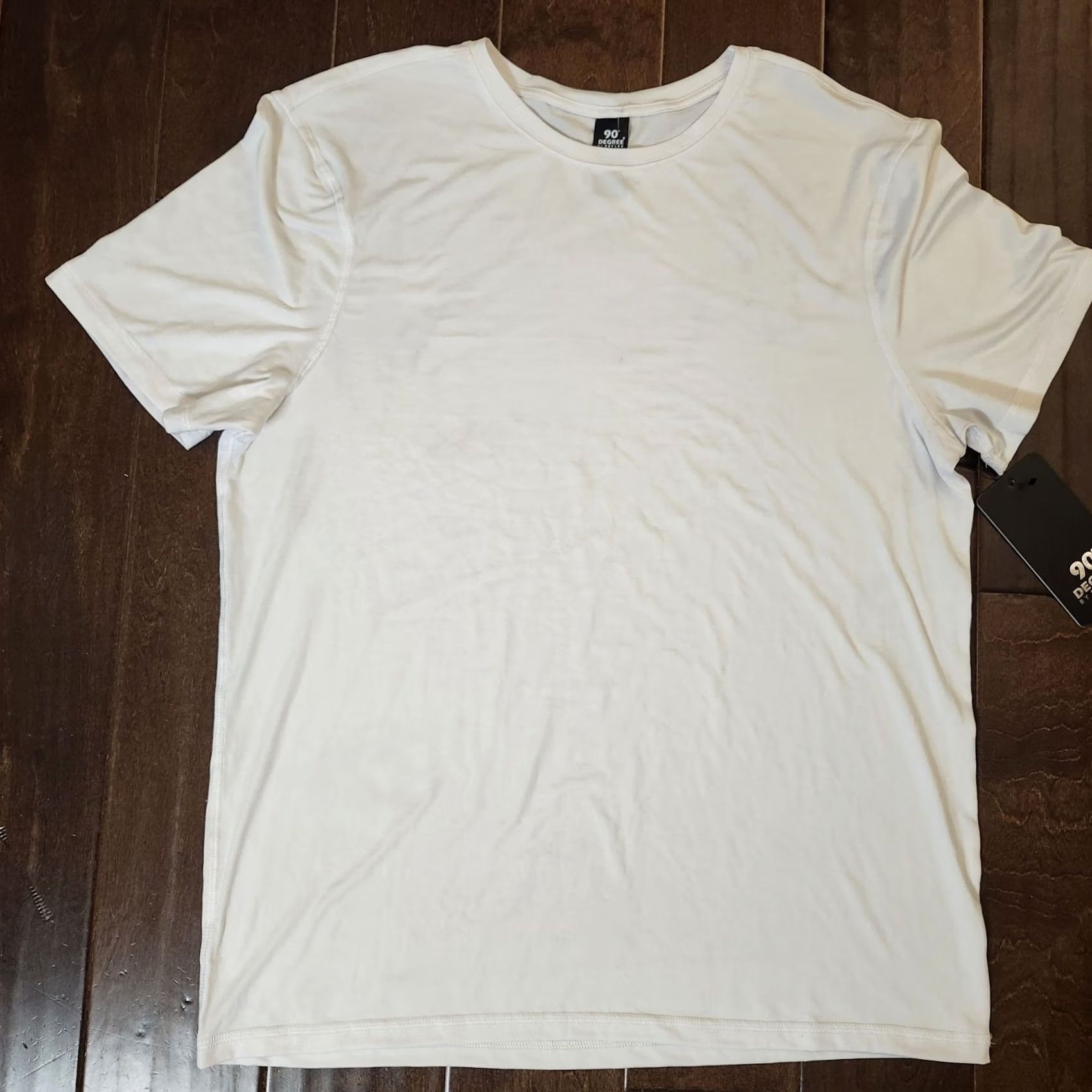 Vintage 90 Degree By Reflex Men's White T-shirt Tee L Short Sleeve Crew Neck Solid Breathable Easy Care Regular Fit NWT Size US L / EU 52-54 / 3 - 4 Thumbnail