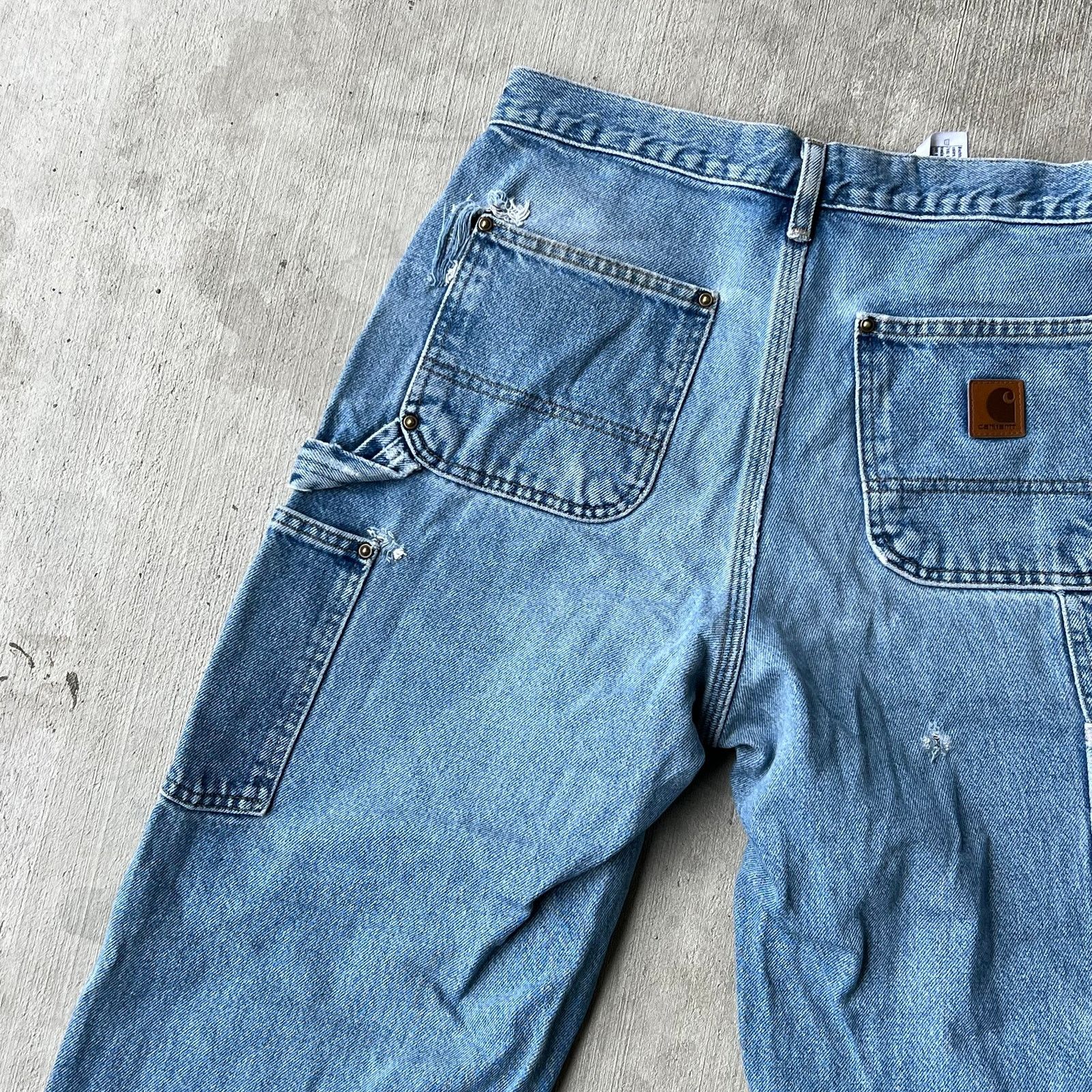 Carhartt × Vintage Carhartt denim blue jeans double knee work carpenter pants Size US 29 - 6 Thumbnail