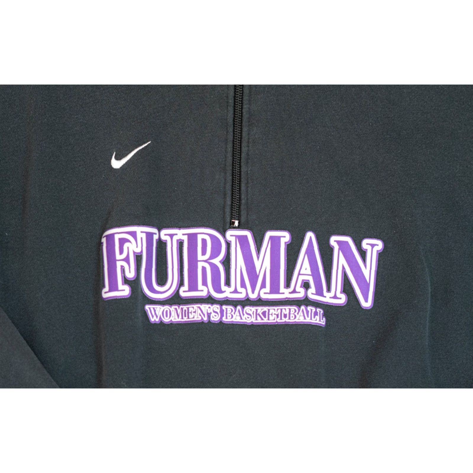 Nike VINTAGE NIKE Furman University Sweatshirt 1/4 Zip Men M Black NCAA Basketball pullover Size US M / EU 48-50 / 2 - 2 Thumbnail