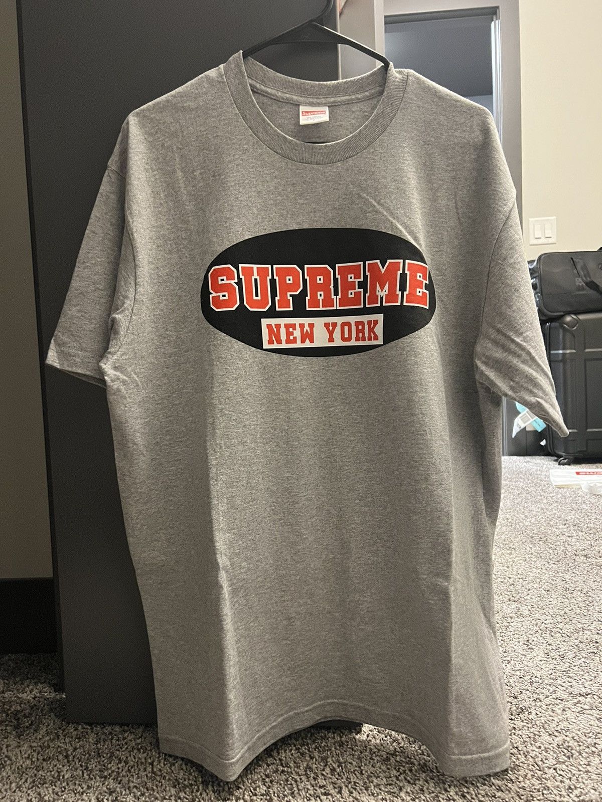 image of Supreme New York Tee L in Grey, Men's (Size Large)