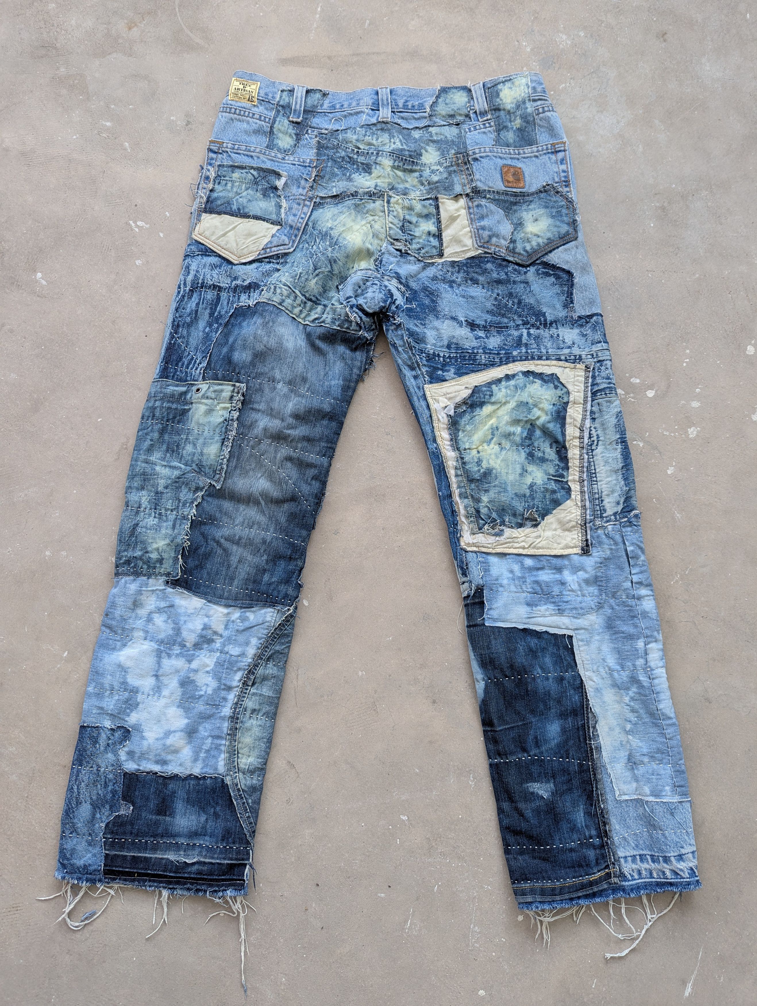 Carhartt × Vintage TODAY OFFER 💥 1/1 Carhartt Reconstructed Denim Sashiko Boro Size US 36 / EU 52 - 2 Thumbnail