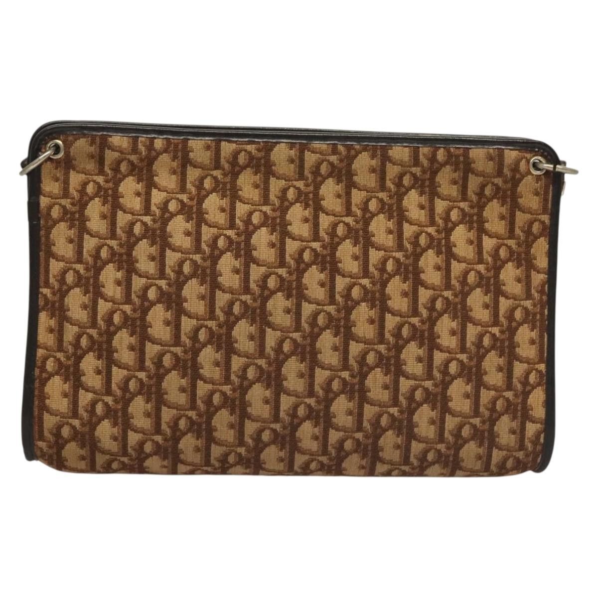 Dior DIOR Trotter Canvas Shoulder Bag Brown Gold Size ONE SIZE - 3 Thumbnail