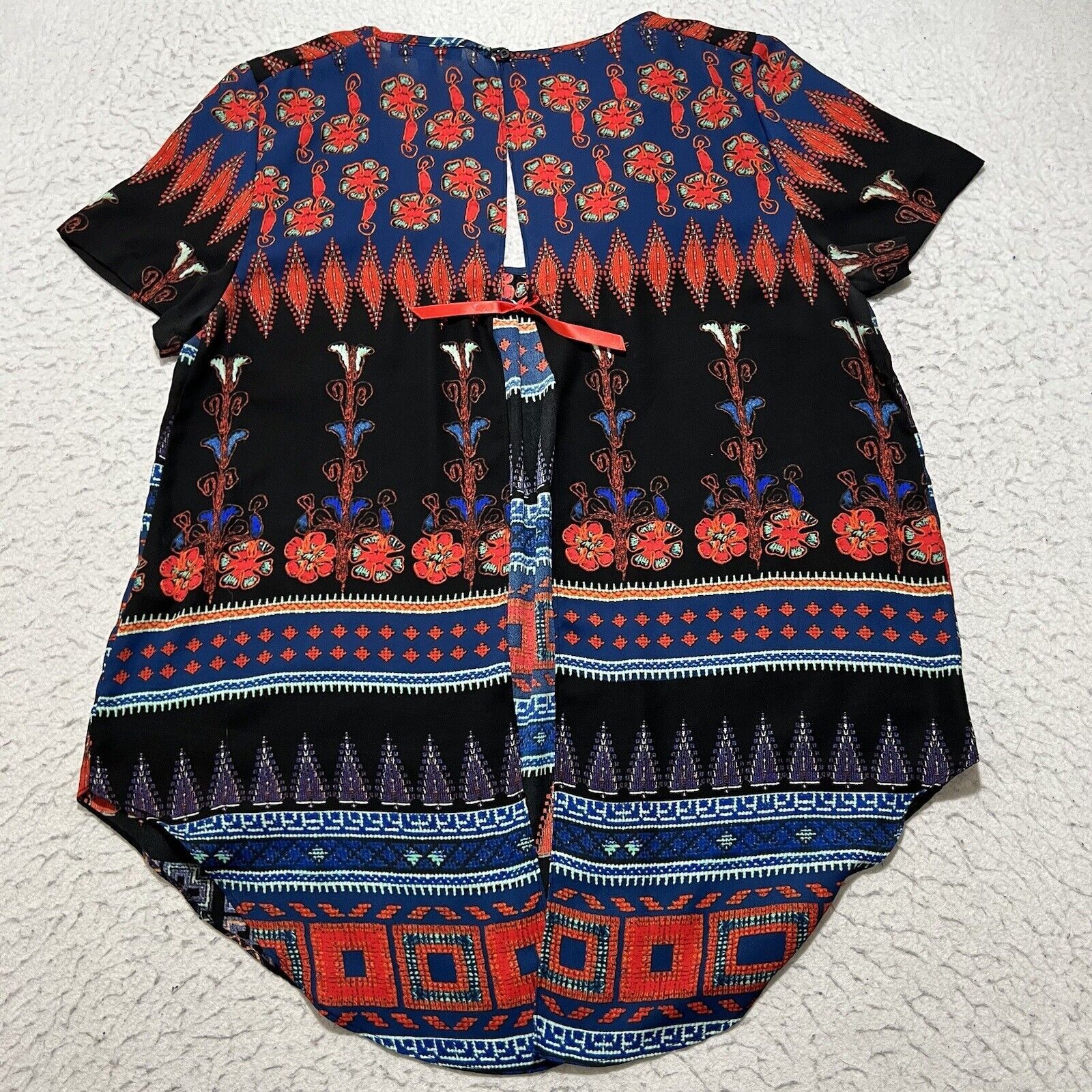 Other Patrons of Peace Boho Aztec Lightweight Open Back Blouse Size L / US 10 / IT 46 - 10 Thumbnail