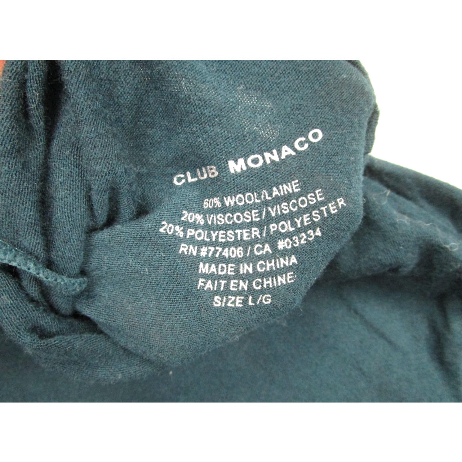 Club Monaco Club Monaco Sweater Womens Large Green Wool Blend Turtleneck Knit Layering Top Size L / US 10 / IT 46 - 4 Thumbnail