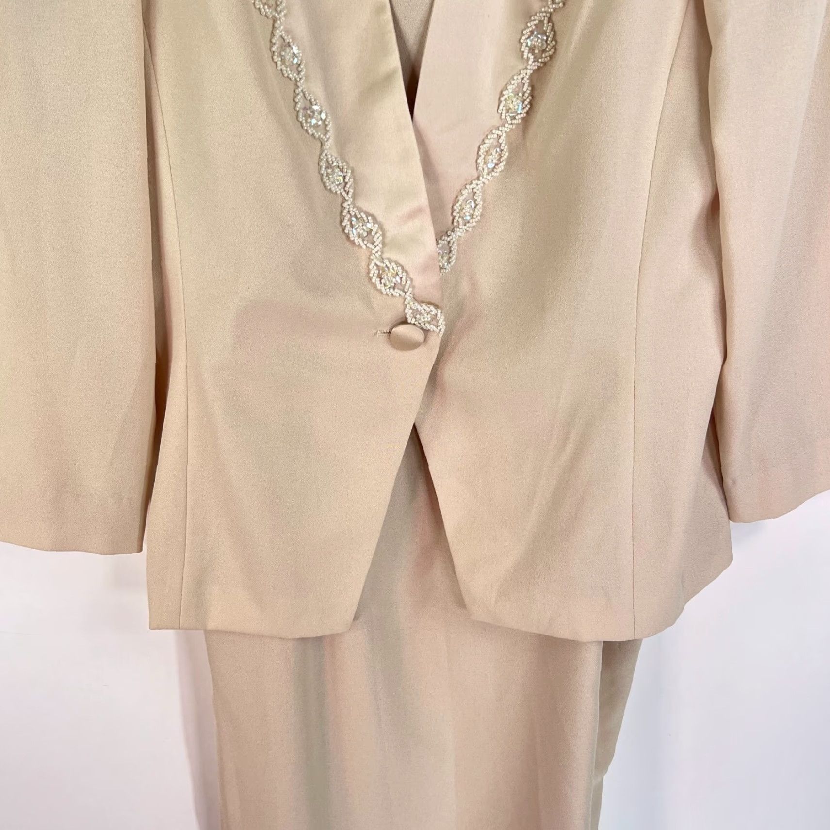 Vintage Vintage Jeffery & Dara Ivory Blazer Set Women Size 12 2-Piece Dress Suit 80s 90s Evening Size XL / US 12-14 / IT 48-50 - 3 Thumbnail