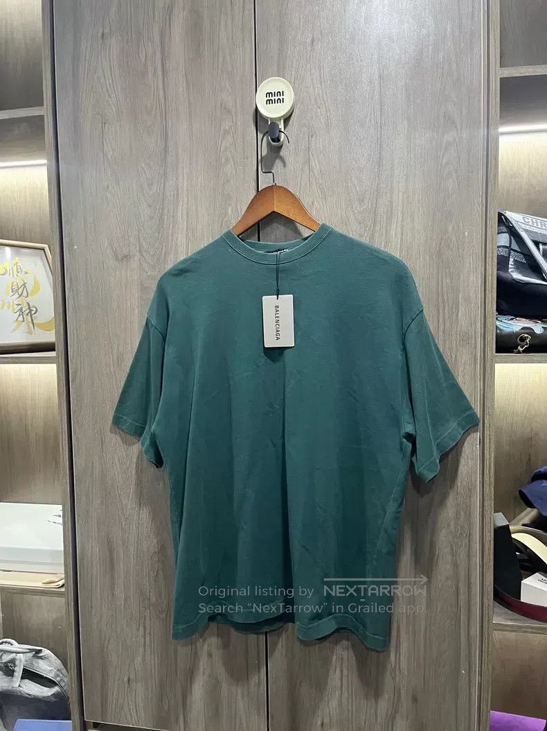 Balenciaga Balenciaga Forest Green Back Letter Short Sleeve Size US S / EU 44-46 / 1 - 4 Thumbnail