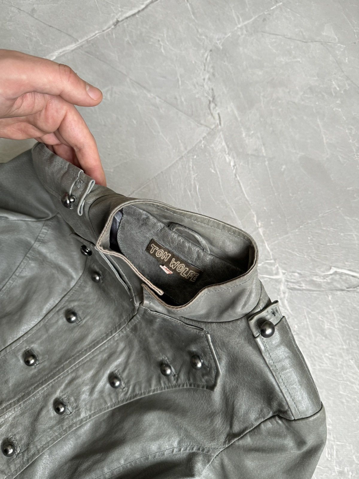 Hysteric Glamour 00s Napoleon Military Dirty Leather Jacket PPFM Style Size M / US 6-8 / IT 42-44 - 18 Thumbnail