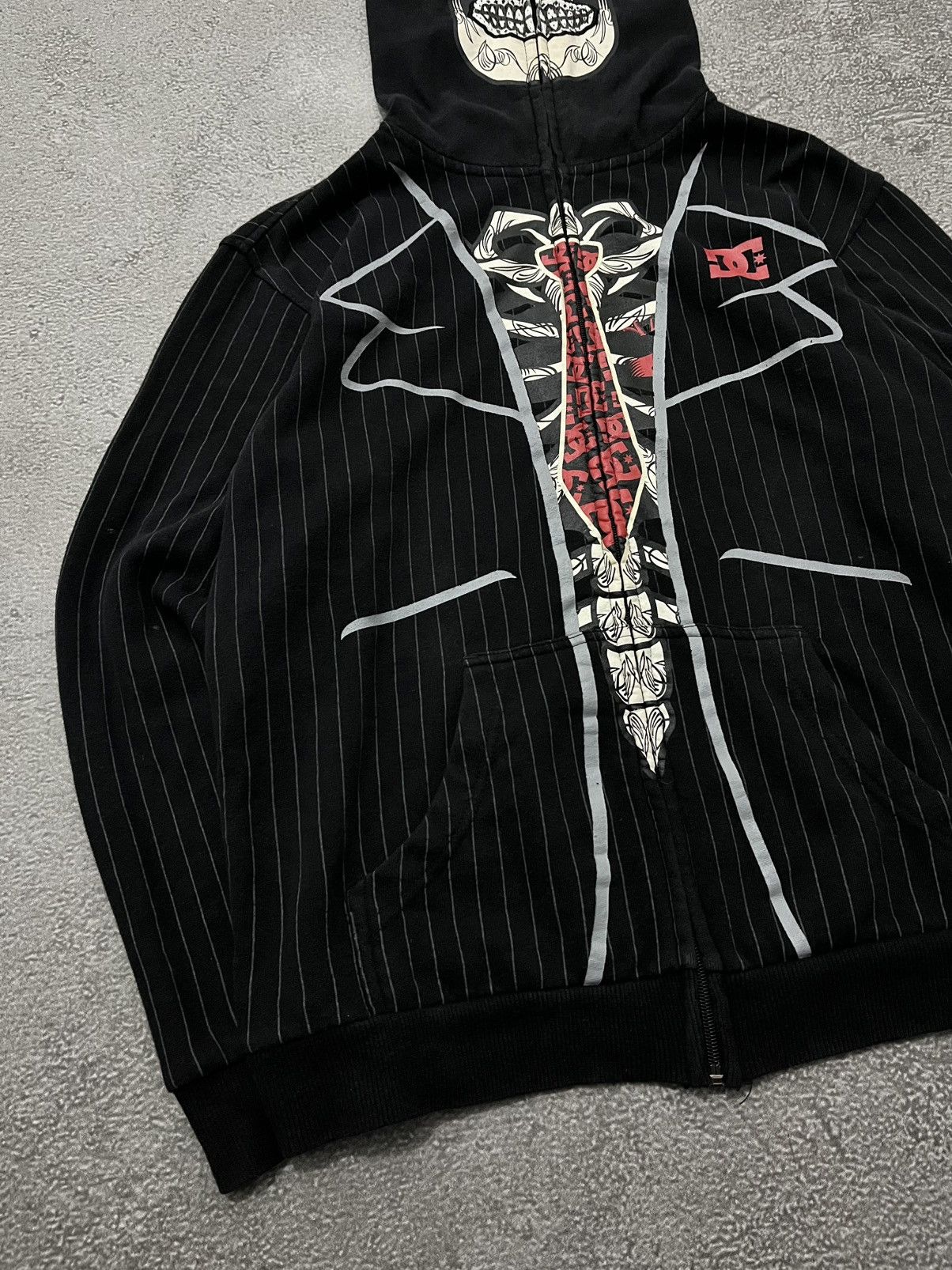 Vintage Rare DC Skeleton Full Face Zip Hoodie Size US M / EU 48-50 / 2 - 2 Thumbnail