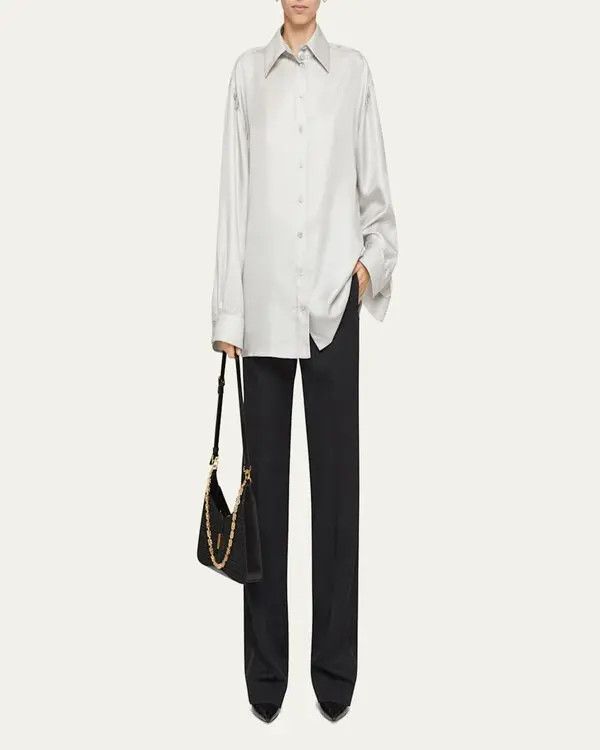 Givenchy o1w1db10325 3 Strass Shirt in Pearl/Grey Size XS / US 0-2 / IT 36-38 - 2 Thumbnail