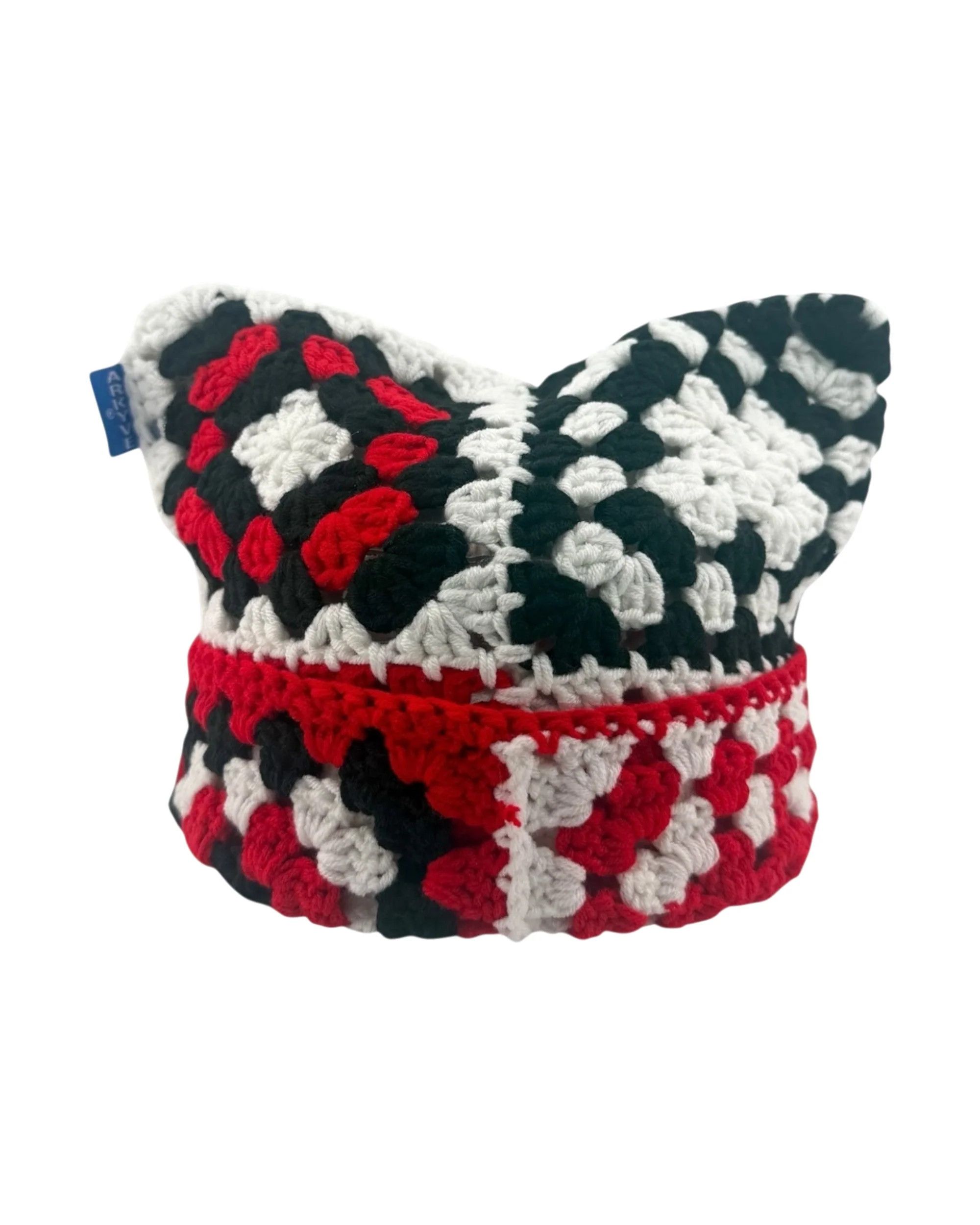 Other Arkyve 'Scarlet' Black, Red & White Cat Hat Size ONE SIZE - 1 Preview